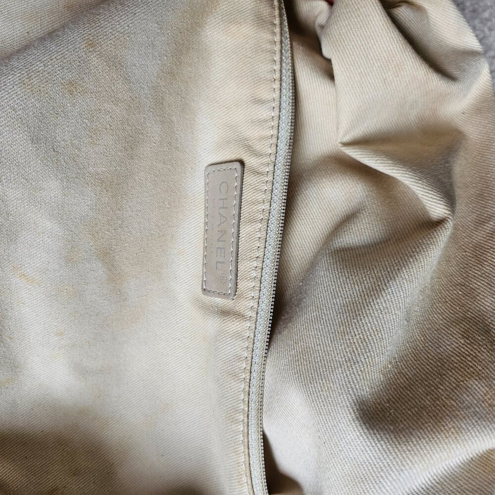 EUC Chanel Blue Lambskin with Quilting & Silver chains Tote Bag - Picture 8 of 17